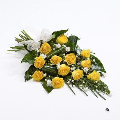 Classic 12 Rose Sheaf  Yellow
