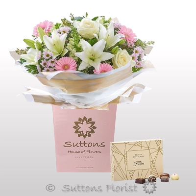Pretty Pastels Handtied with Chocolates