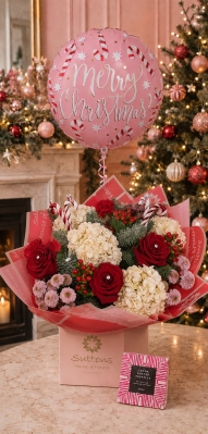 Candy Cane Bouquet balloon & truffles