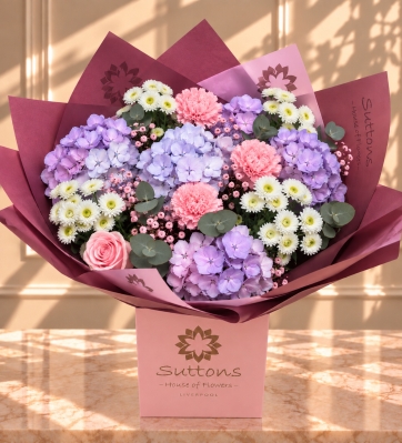 pinks  white and  lilca hand tied