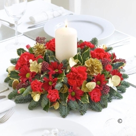 Christmas Candle Table Arrangement