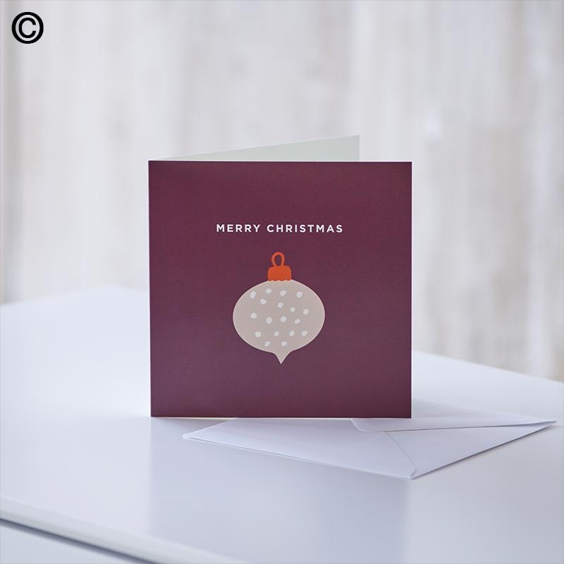 Merry Christmas Bauble Greetings Card