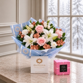 Winter Sophistication Handtied  with chocolate truffles