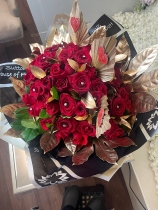 Fabulous 50 Red Rose Hatbox