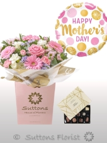Mother's Day Handtied with balloon and  Chocs