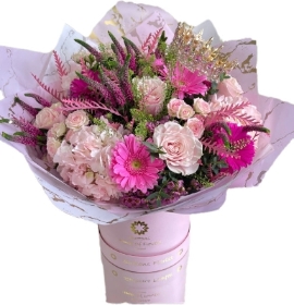 .PINK PETALS LUXE HATBOX (CROWN OPTIONAL)