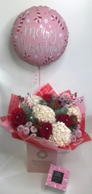 candy cane with balloon and choc