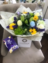 easter hand tied with easter egg