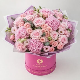 opulent pink luxe hatbox