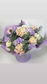 pastel hydrangea luxury hatbox