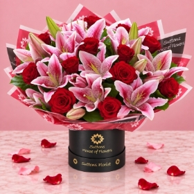 Rose and lily luxe hatbox