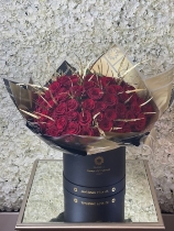 Ultimate 100 Red Roses Hatbox