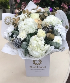 white and gold hand tied