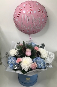 winter hatbox with balloon
